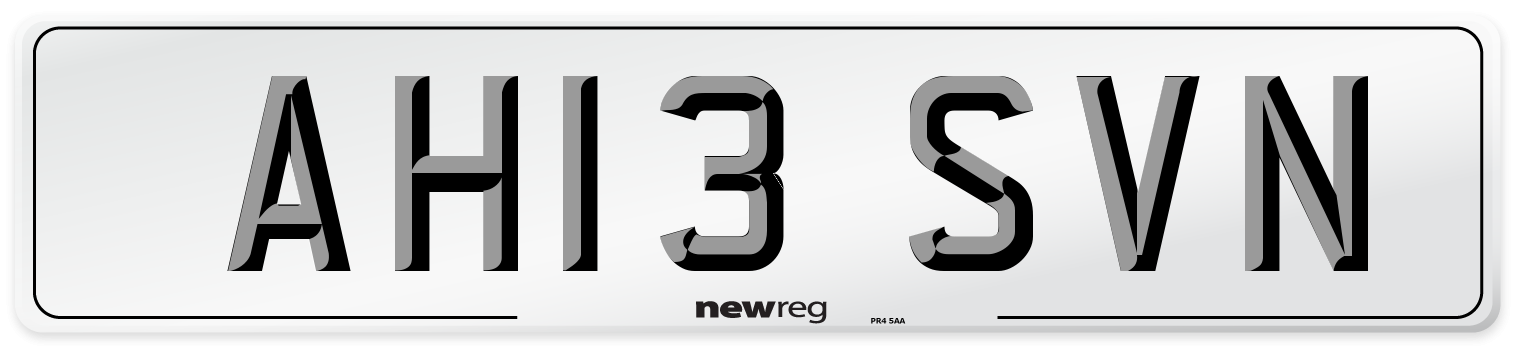 AH13 SVN Number Plate from New Reg
